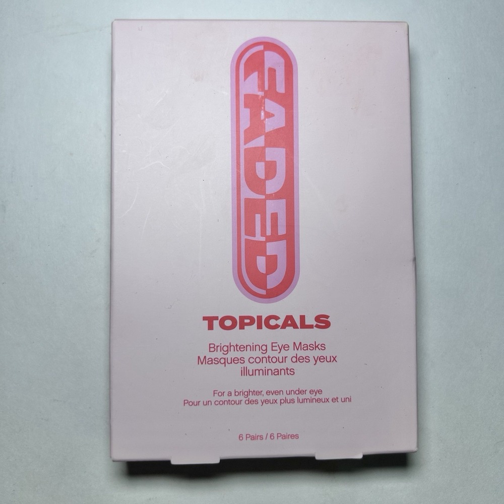 Topicals Faded Brightening Under Eye Masks 6 Pair Patches Depuff Hydrate Brigten